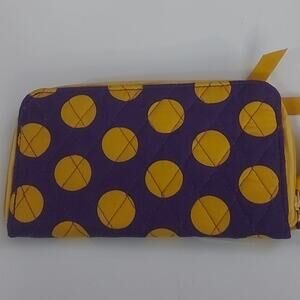 Belvah Yellow/Purple Zip Polka Dot Wallet Wristlet Dopamine Coconut Girl Prints